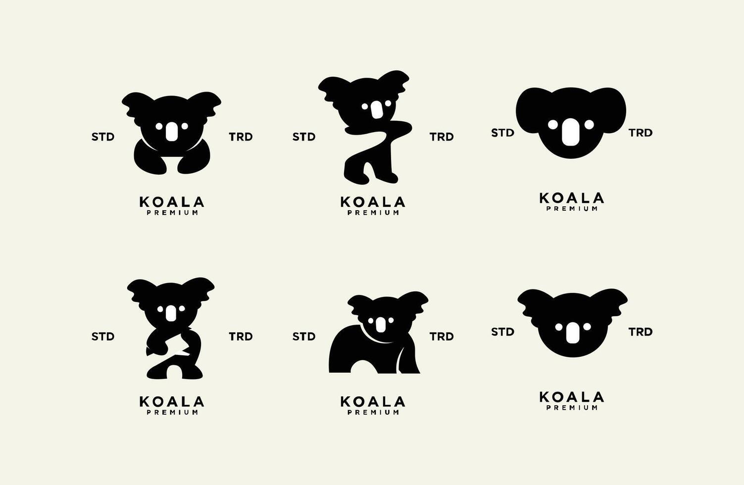 koala logotyp ikon design mall vektor med modern illustration begrepp