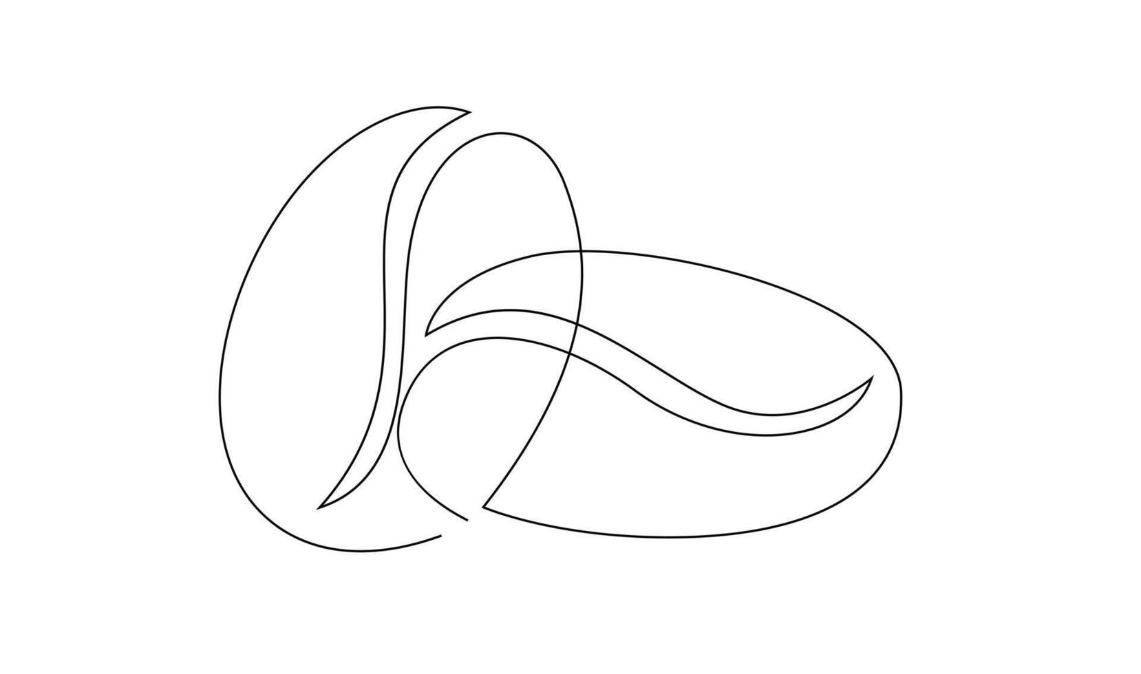 linjär kaffe spannmål bakgrund. ett kontinuerlig linje teckning av en kaffe böna vektor