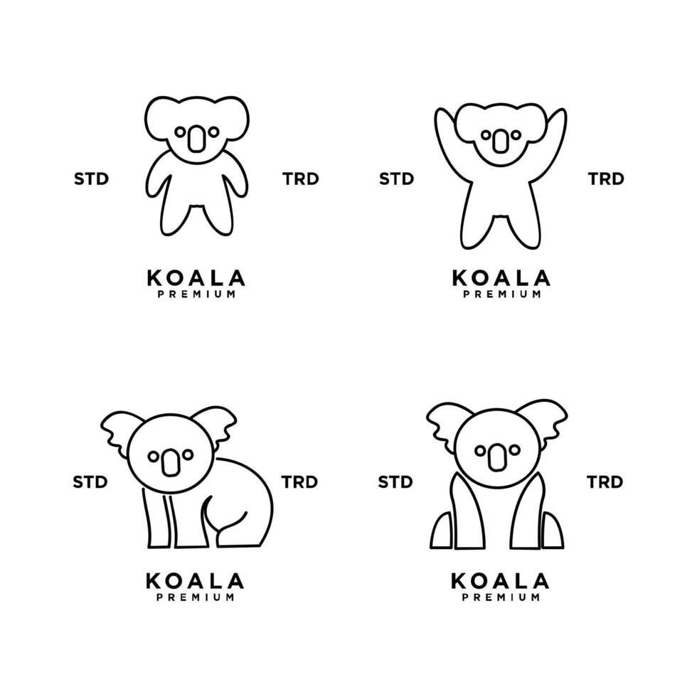 Koala Gliederung Logo Symbol. australisch Tier zum Netz und Design vektor