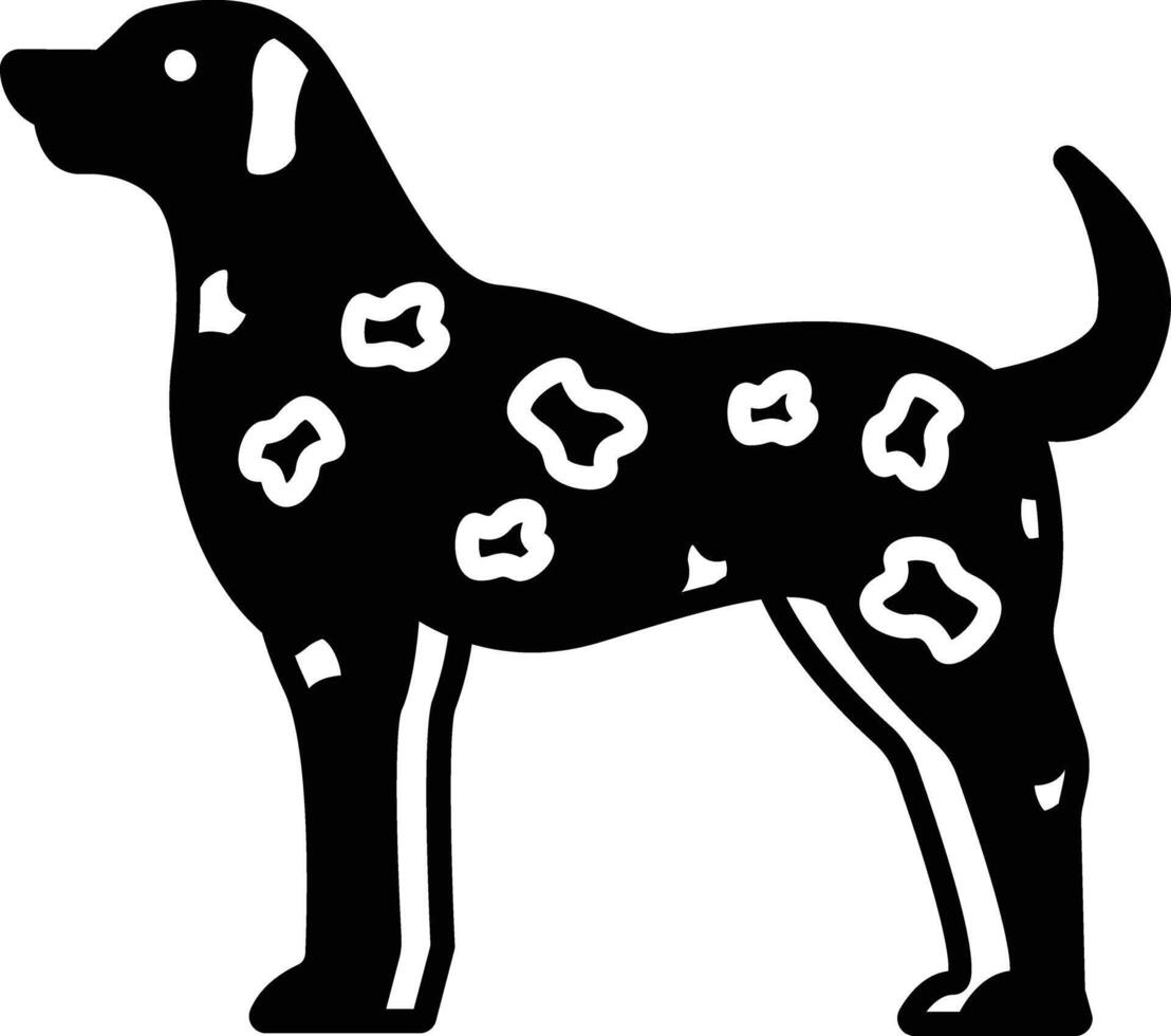 dalmatian hund glyf och linje vektor illustration