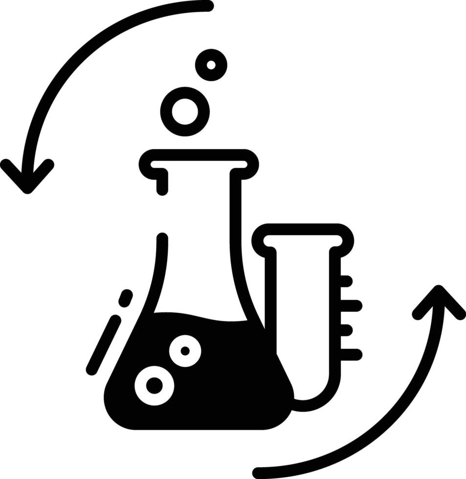 chemisch Prüfung Glyphe und Linie Vektor Illustration