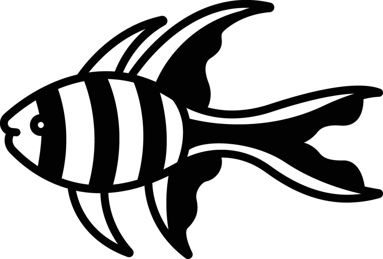Kardinalfisch Glyphe und Linie Vektor Illustration