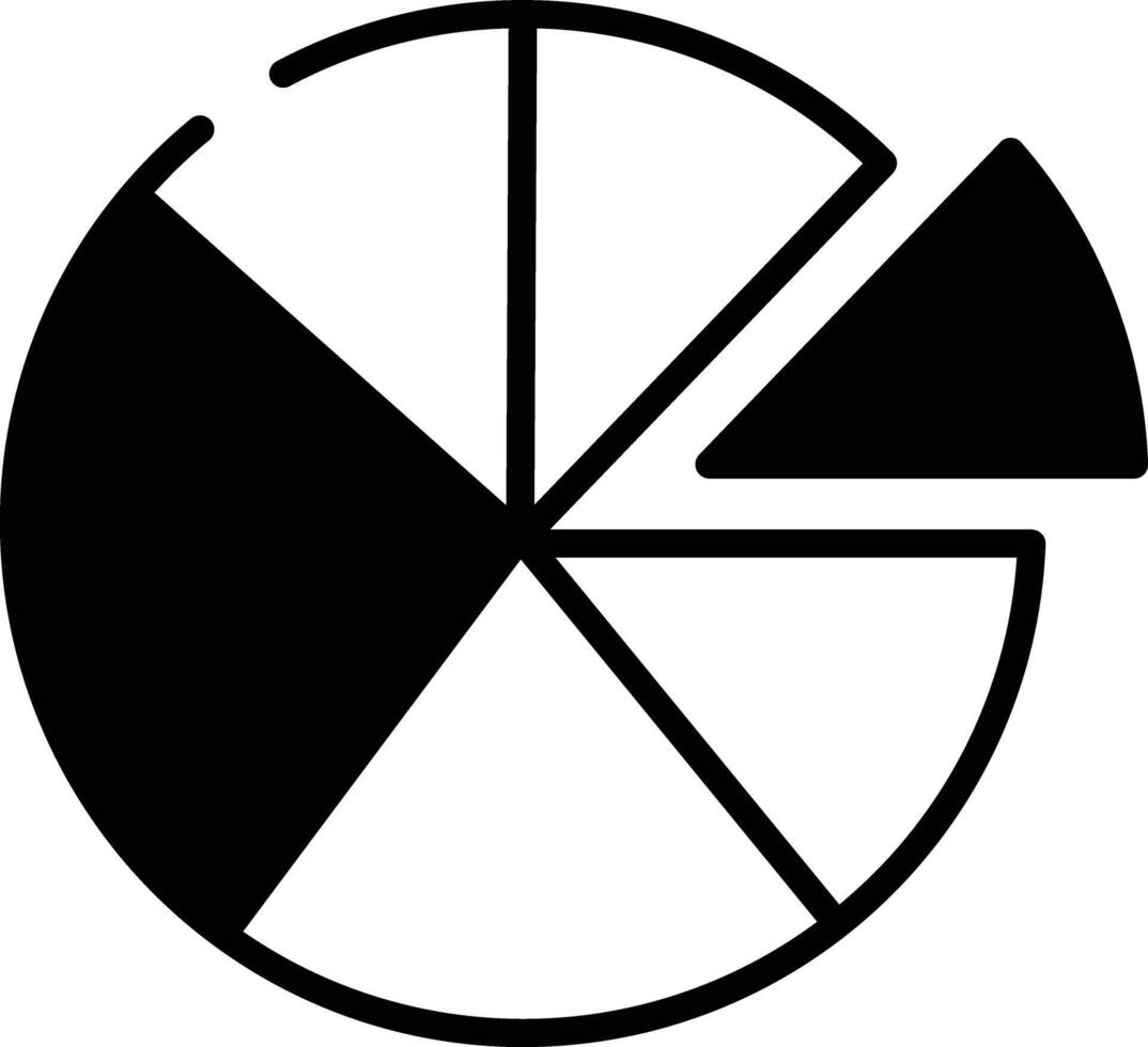 Kuchen Diagramm Glyphe und Linie Vektor Illustration