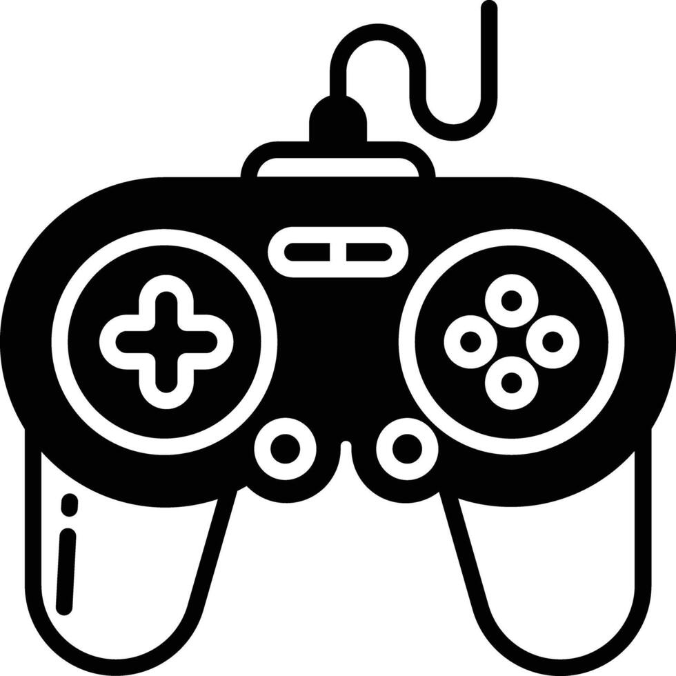 Gamepad Glyphe und Linie Vektor Illustration