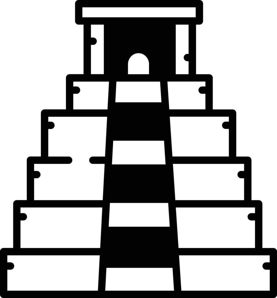 Pyramide Glyphe und Linie Vektor Illustration