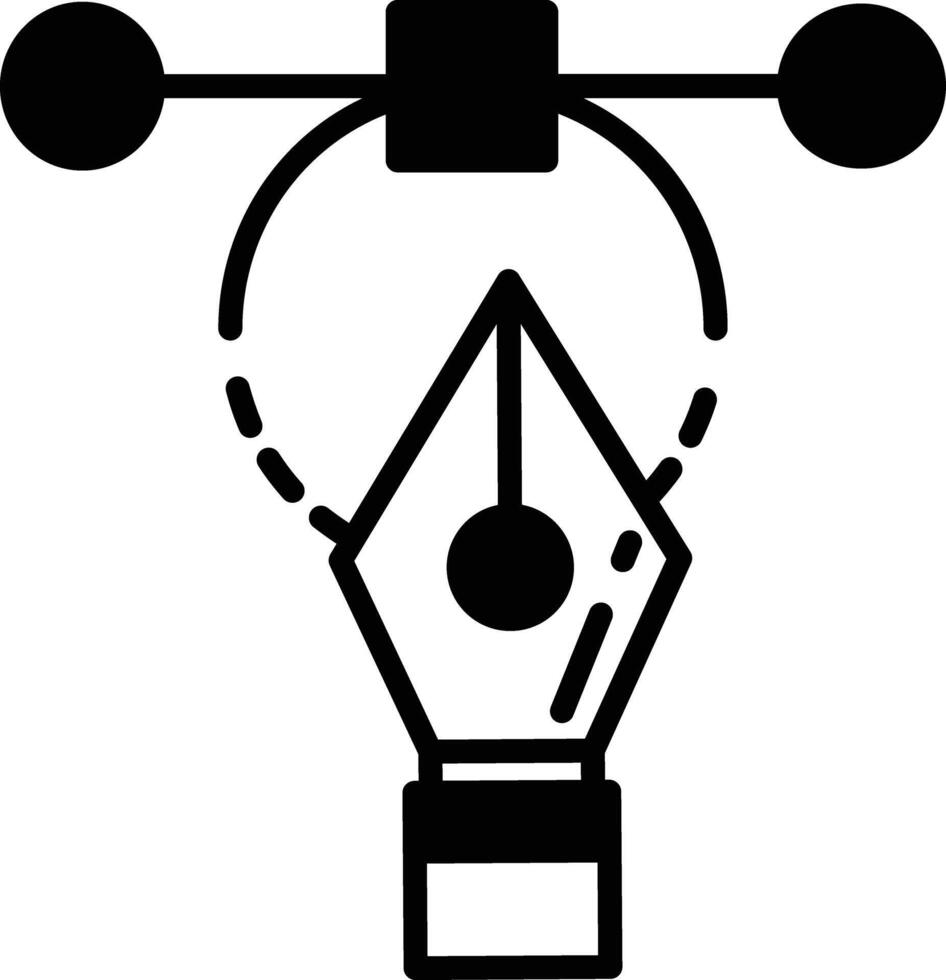 Stift auch Glyphe und Linie Vektor Illustration