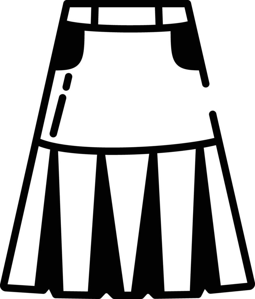 kjol glyf och linje vektor illustration