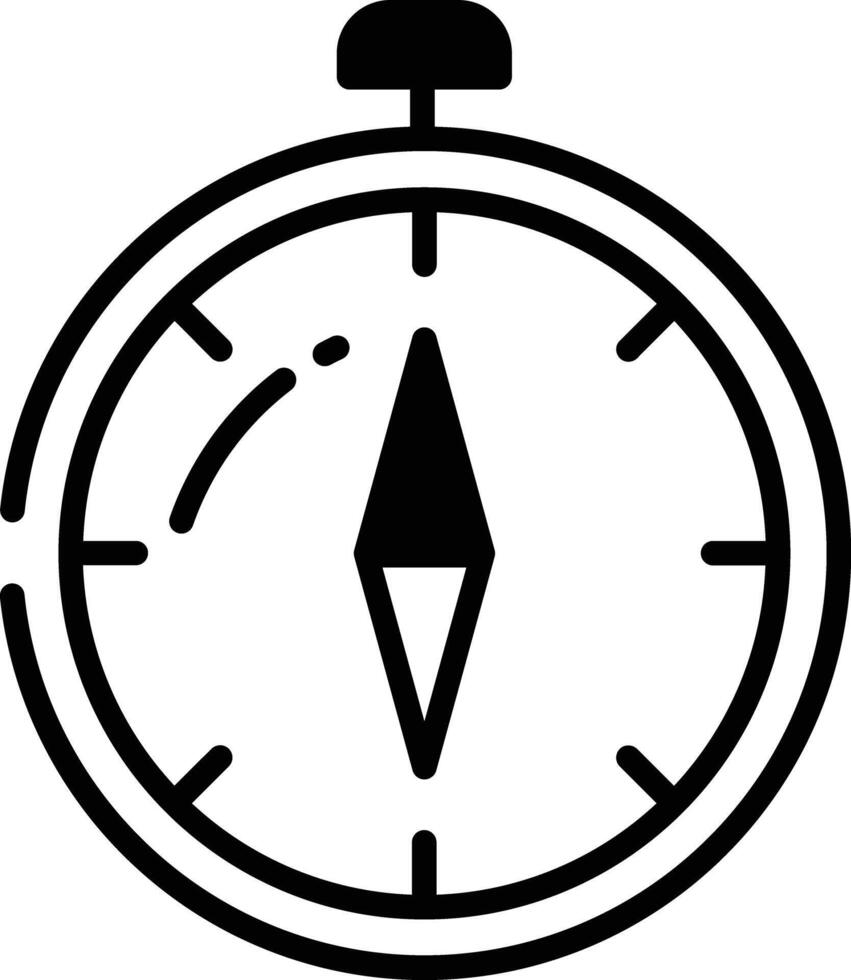 Kompass Glyphe und Linie Vektor Illustration