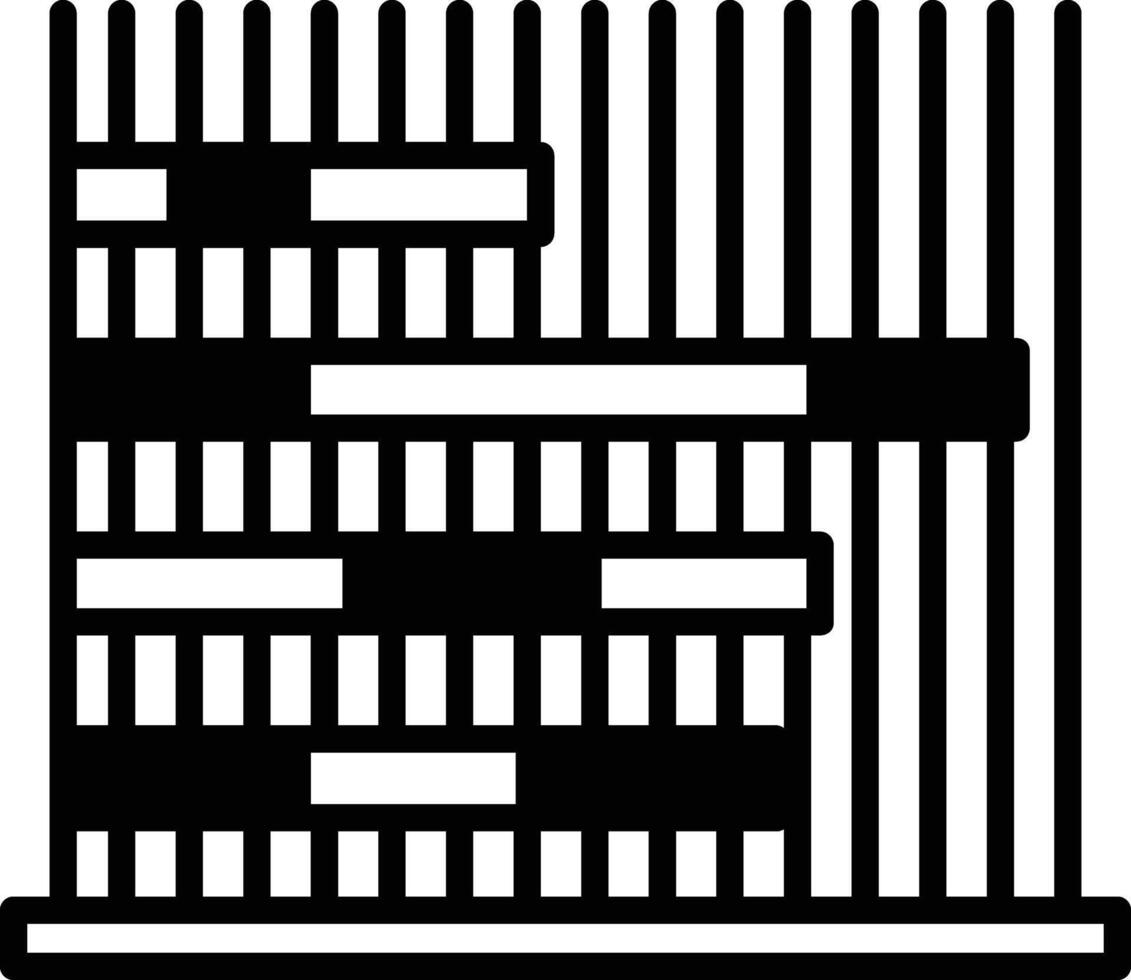 gestapelt Bar Graph Glyphe und Linie Vektor Illustration