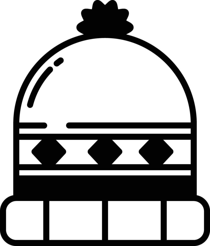 Mütze Glyphe und Linie Vektor Illustration