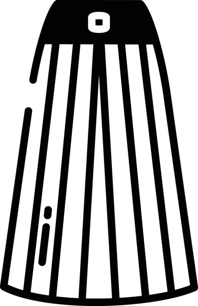 dragspel kjol glyf och linje vektor illustration