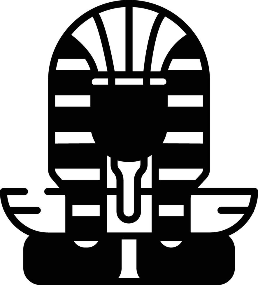 ägyptisch Kopf Glyphe und Linie Vektor Illustration