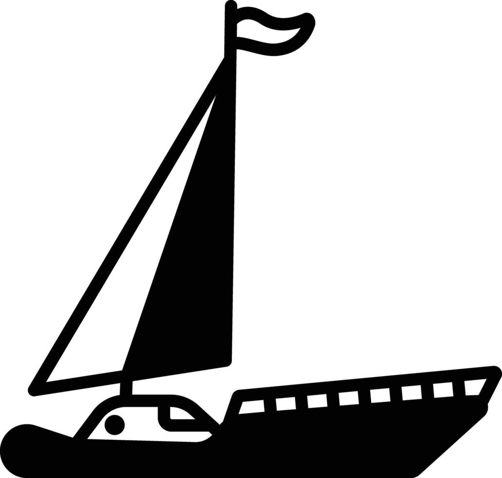 Yacht glyf och linje vektor illustration