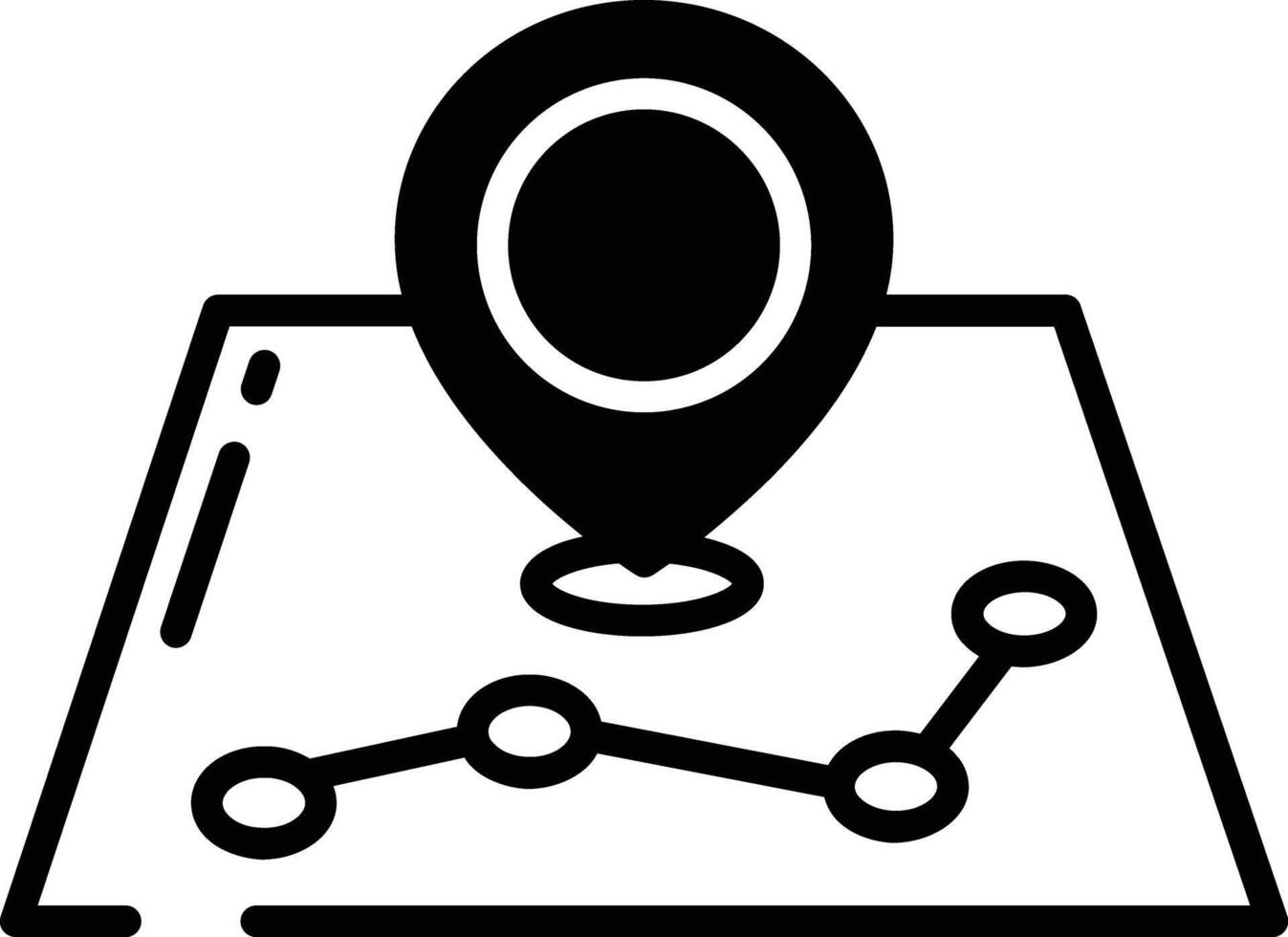 ev Geographisches Positionierungs System Glyphe und Linie Vektor Illustration