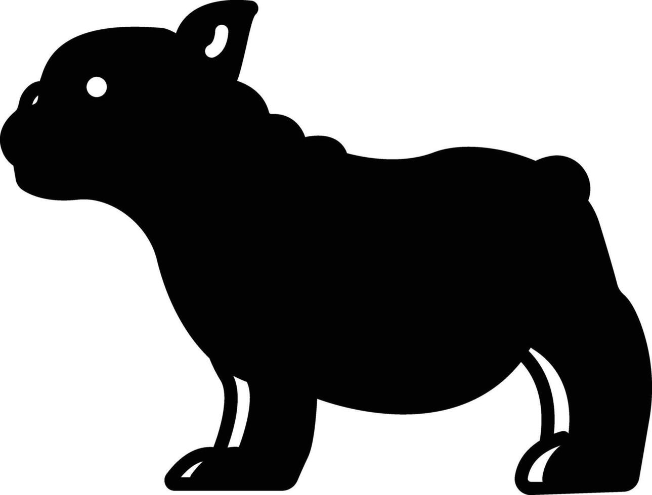 Französisch Bulldogge Glyphe und Linie Vektor Illustration