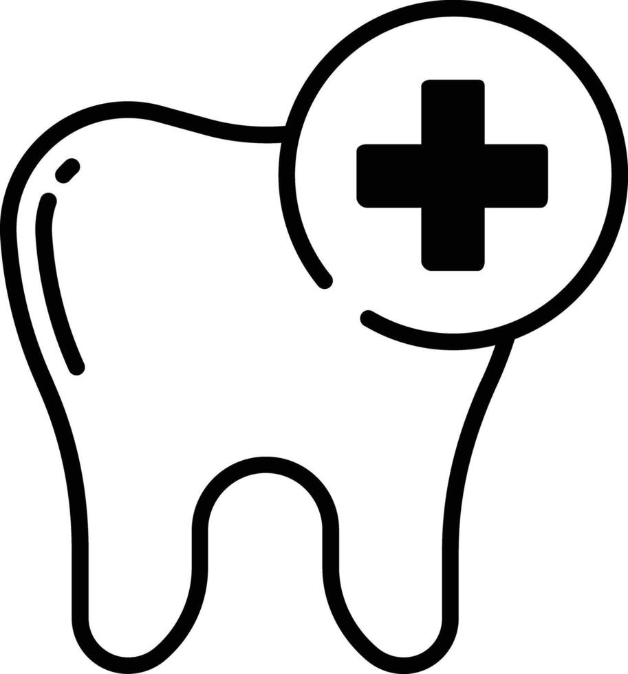 Dental Klinik Glyphe und Linie Vektor Illustration