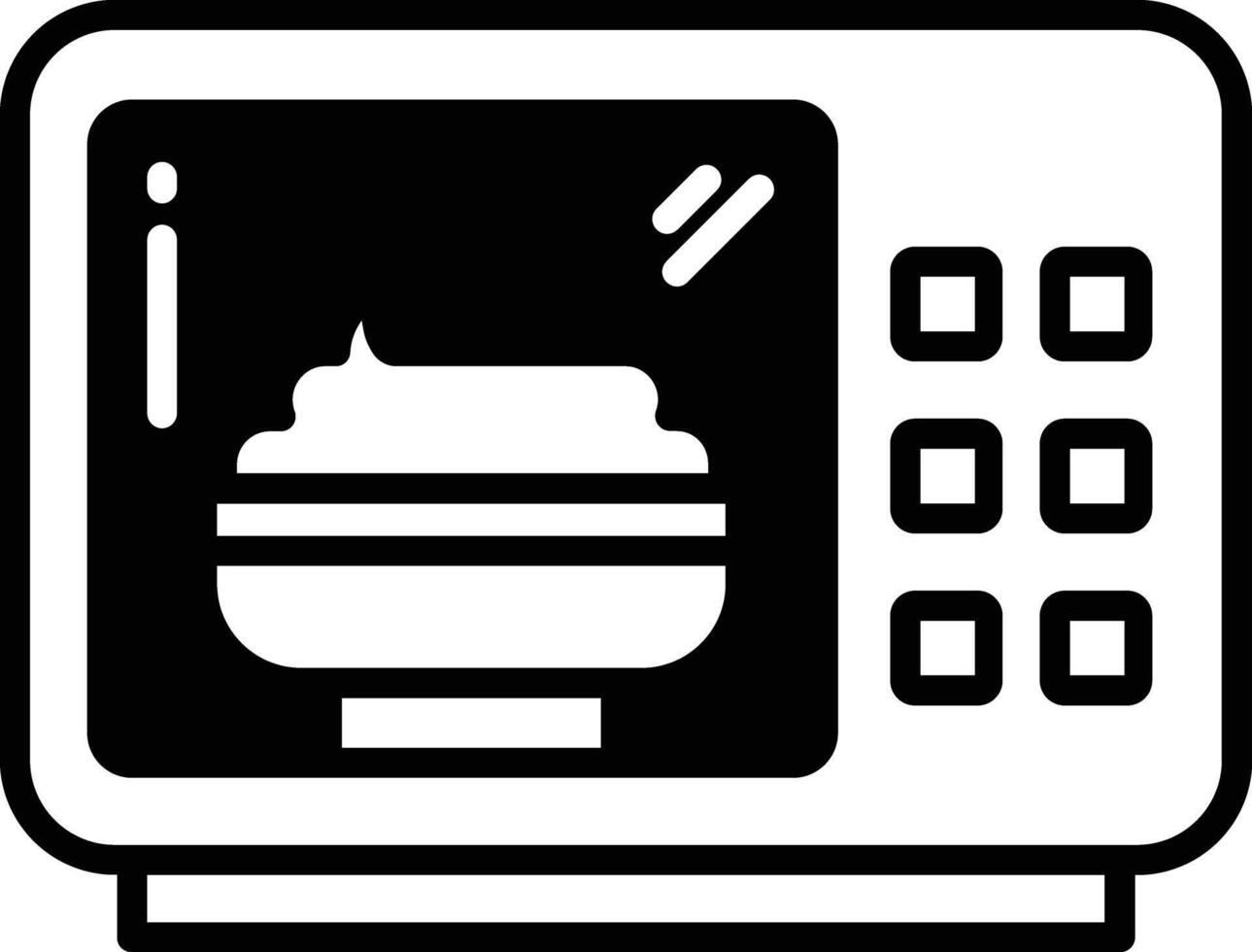 Mikrowelle Glyphe und Linie Vektor Illustration