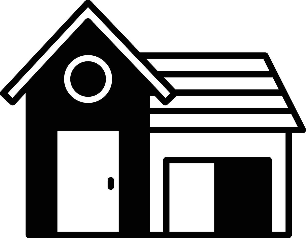 Haus Glyphe und Linie Vektor Illustration