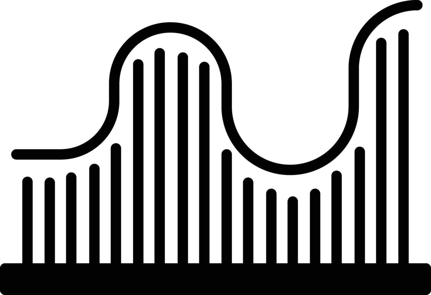 Linie Graph Glyphe und Linie Vektor Illustration