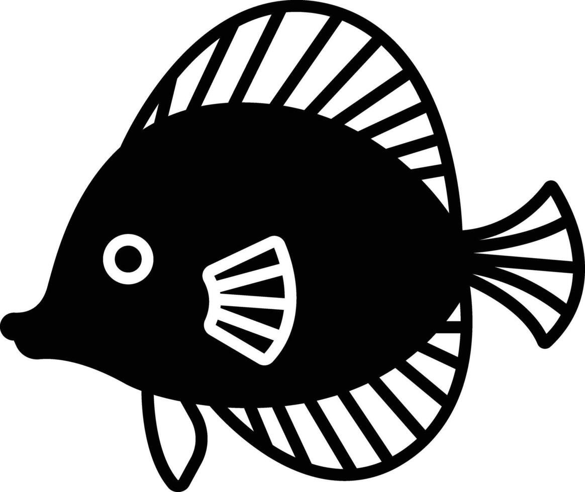 Diskus Fisch Glyphe und Linie Vektor Illustration