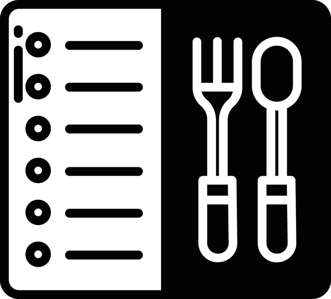 Essen Speisekarte Glyphe und Linie Vektor Illustration