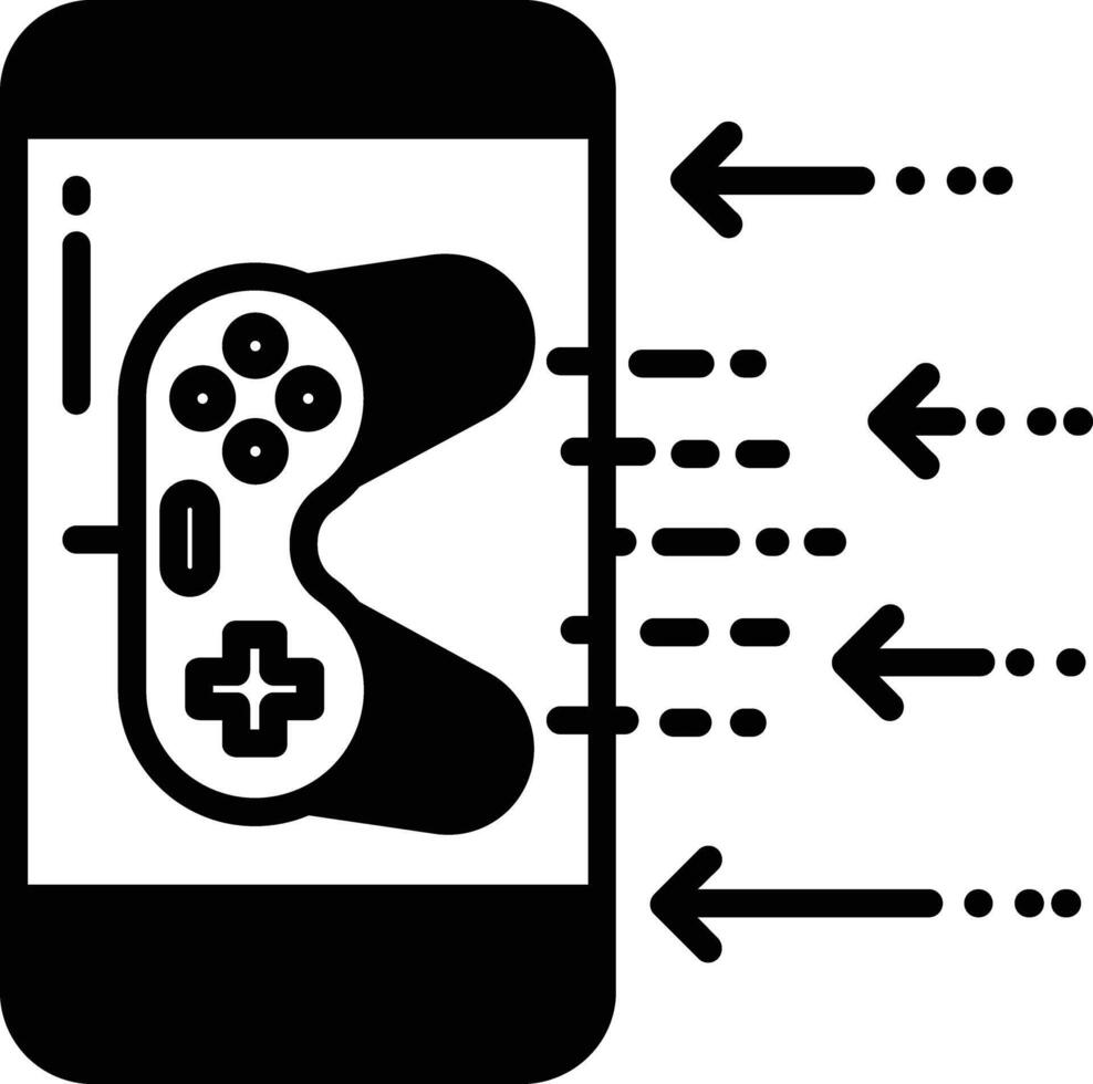 mobil spel glyf och linje vektor illustration