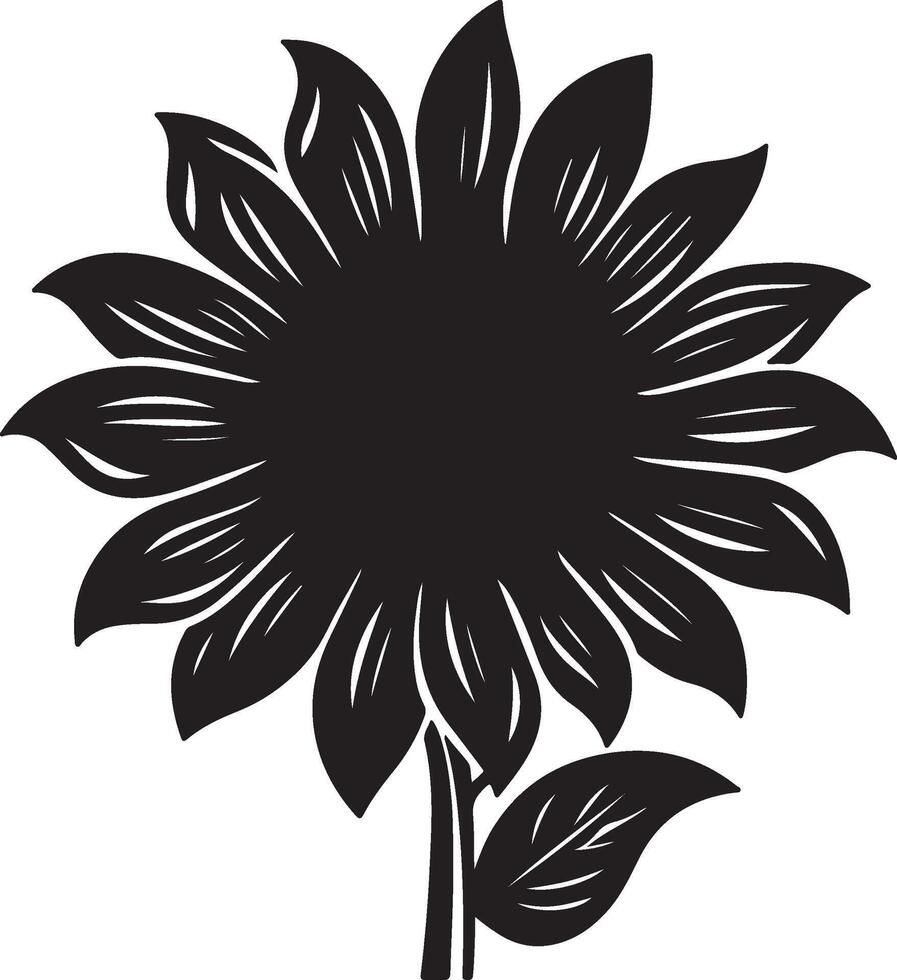 Sonnenblume Silhouette Vektor Illustration Weiß Hintergrund