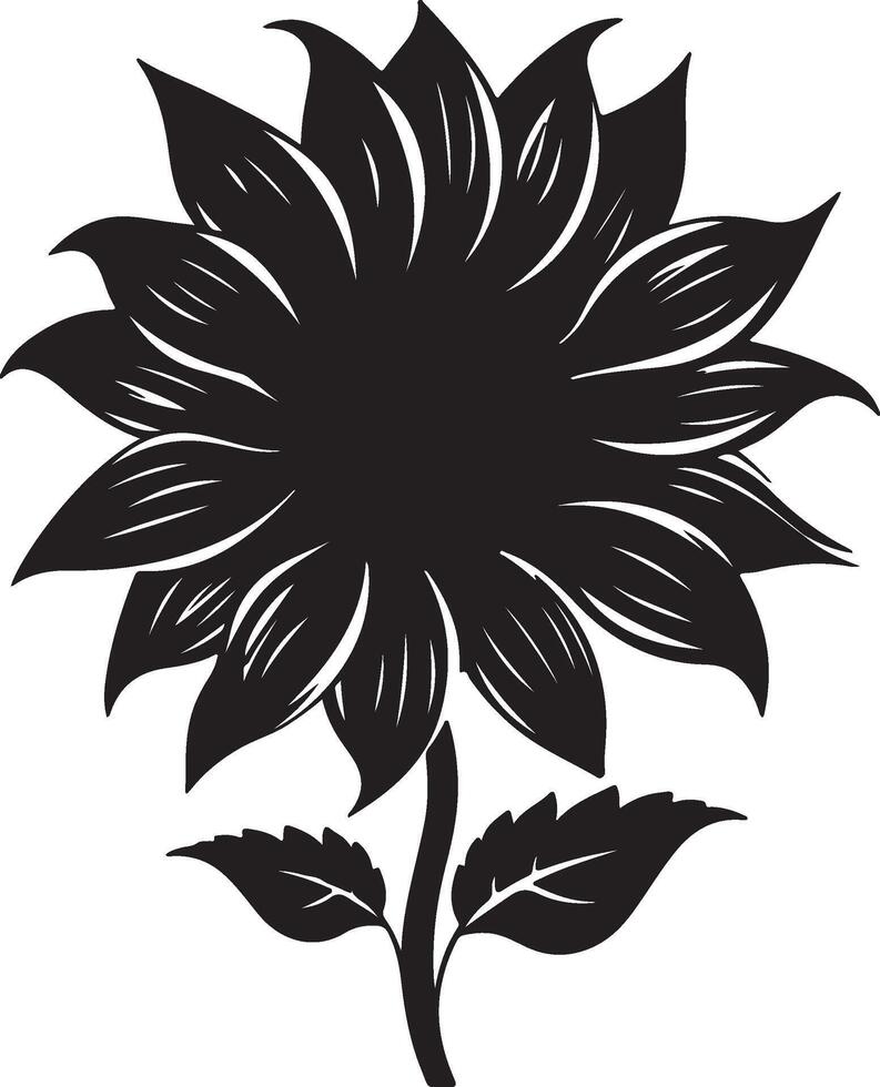 Sonnenblume Silhouette Vektor Illustration Weiß Hintergrund