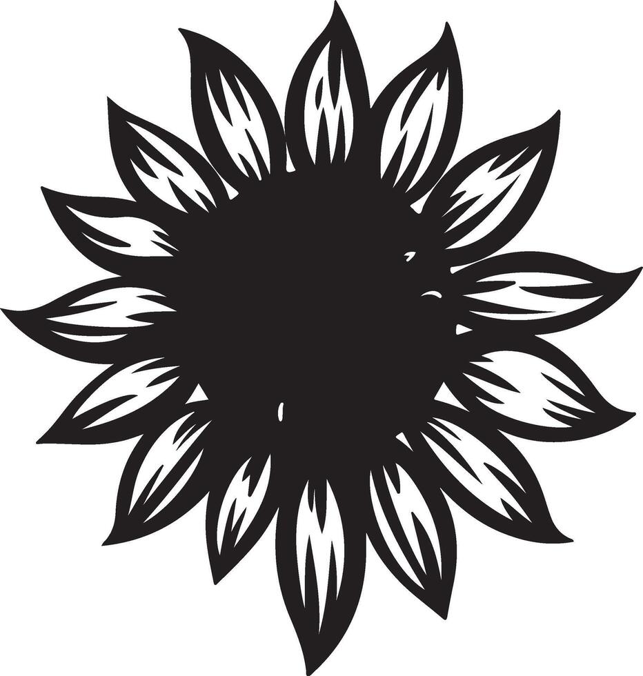 Sonnenblume Silhouette Vektor Illustration Weiß Hintergrund