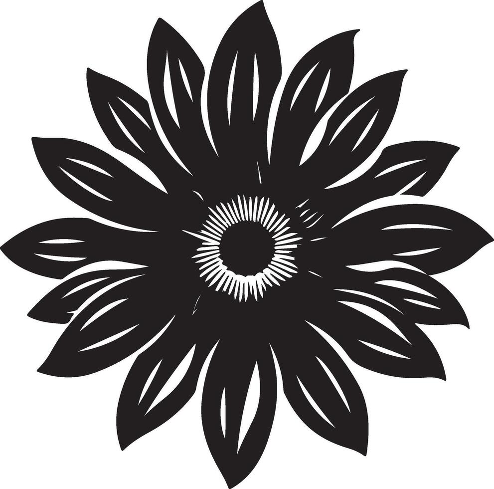 Sonnenblume Silhouette Vektor Illustration Weiß Hintergrund