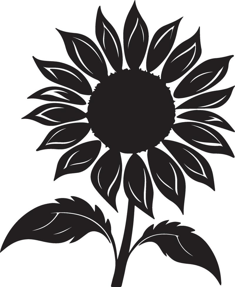 Sonnenblume Silhouette Vektor Illustration Weiß Hintergrund