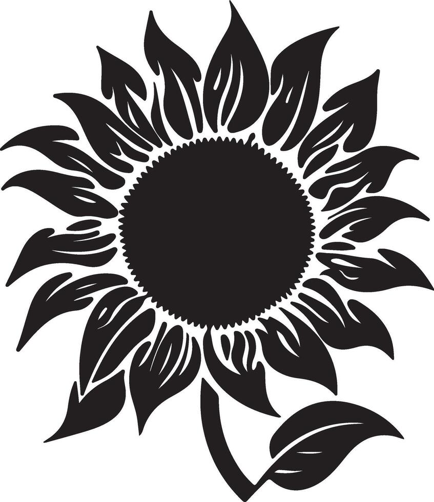 Sonnenblume Silhouette Vektor Illustration Weiß Hintergrund