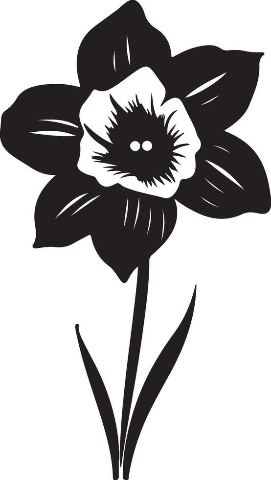 Narzisse Blume Silhouette Vektor Illustration Weiß Hintergrund