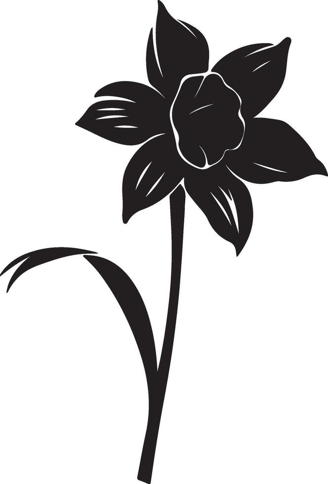 Narzisse Blume Silhouette Vektor Illustration Weiß Hintergrund