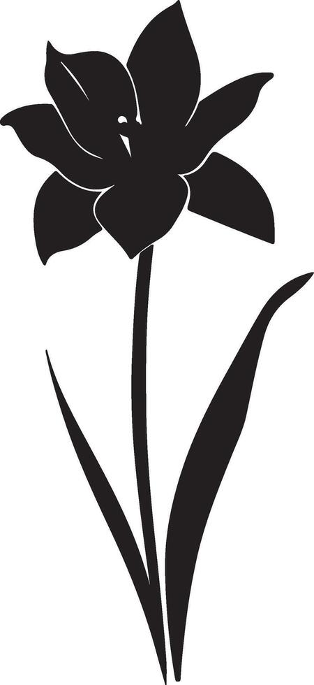 Narzisse Blume Silhouette Vektor Illustration Weiß Hintergrund