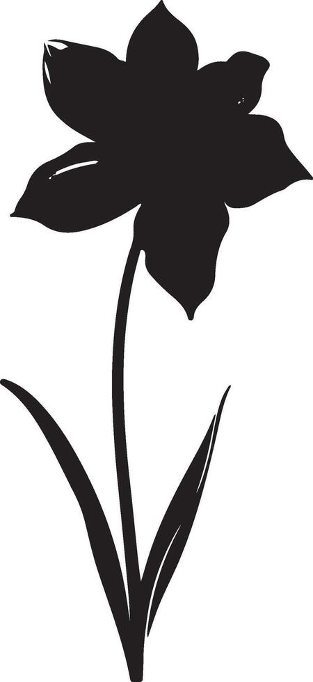 Narzisse Blume Silhouette Vektor Illustration Weiß Hintergrund