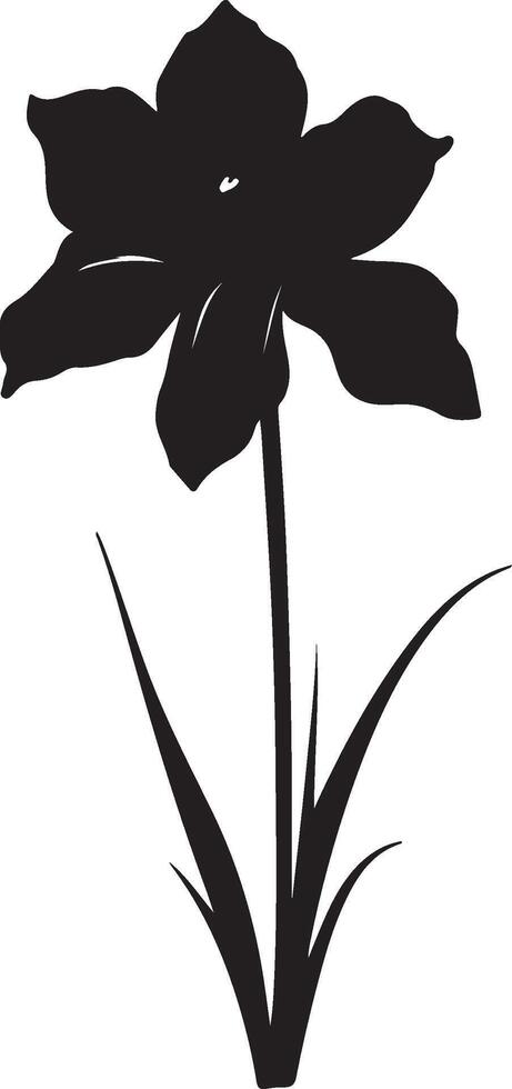 Narzisse Blume Silhouette Vektor Illustration Weiß Hintergrund