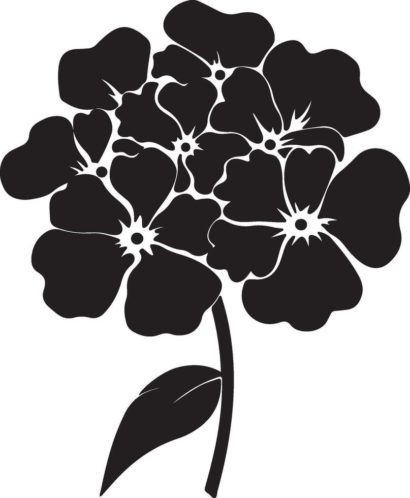 Hortensie Blume Silhouette Vektor Illustration Weiß Hintergrund