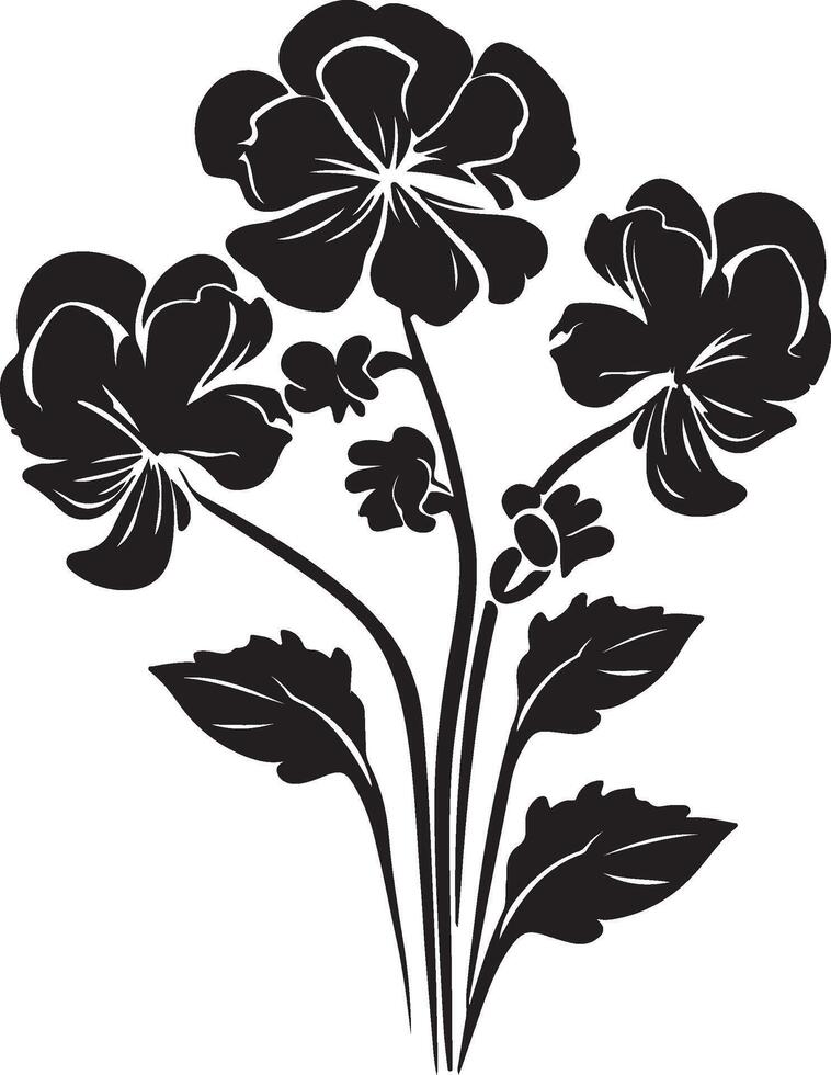 Begonie Blume Silhouette Vektor Illustration Weiß Hintergrund