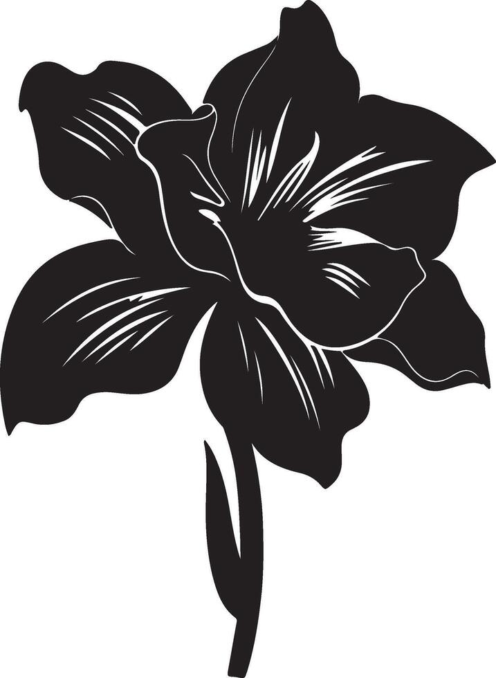 Narzisse Blume Silhouette Vektor Illustration Weiß Hintergrund