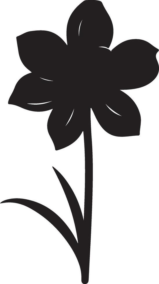 Narzisse Blume Silhouette Vektor Illustration Weiß Hintergrund