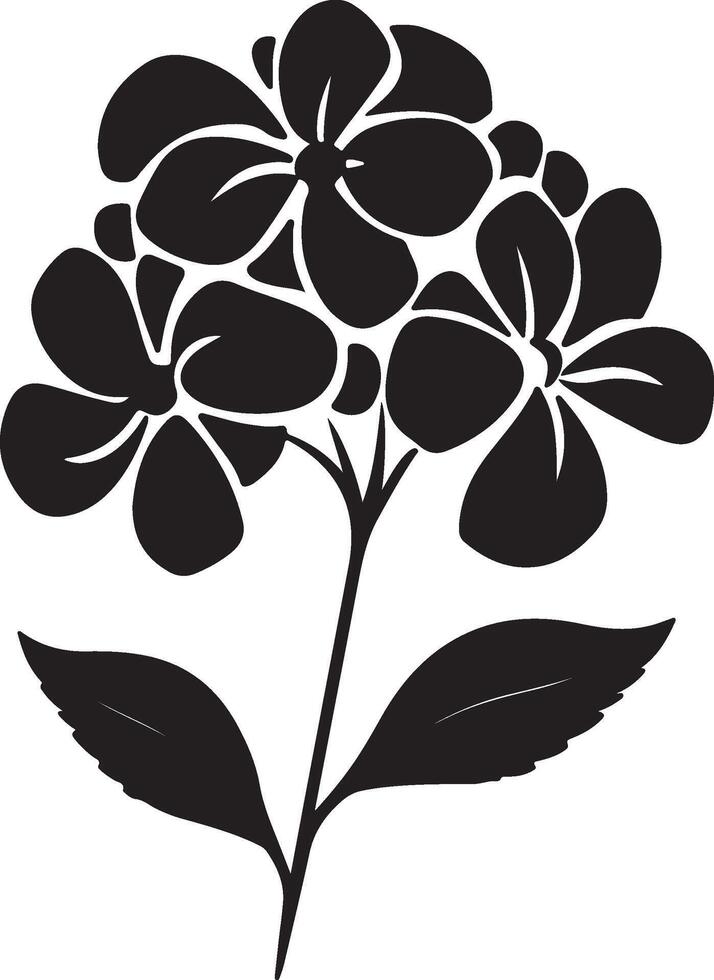 Hortensie Blume Silhouette Vektor Illustration Weiß Hintergrund