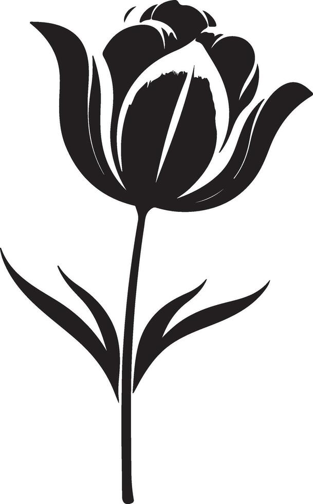 Tulpe Blume Silhouette Vektor Illustration Weiß Hintergrund