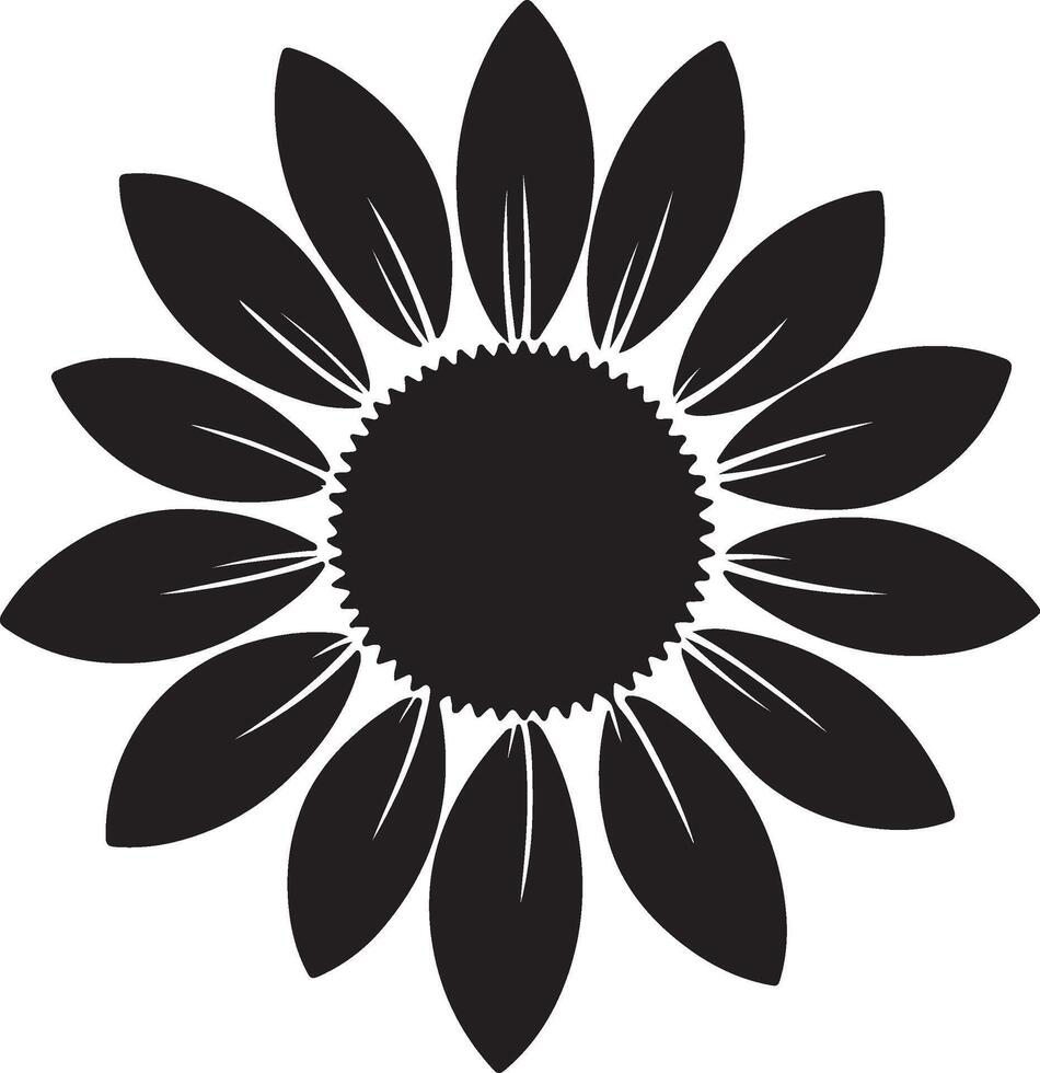 Sonnenblume Silhouette Vektor Illustration Weiß Hintergrund