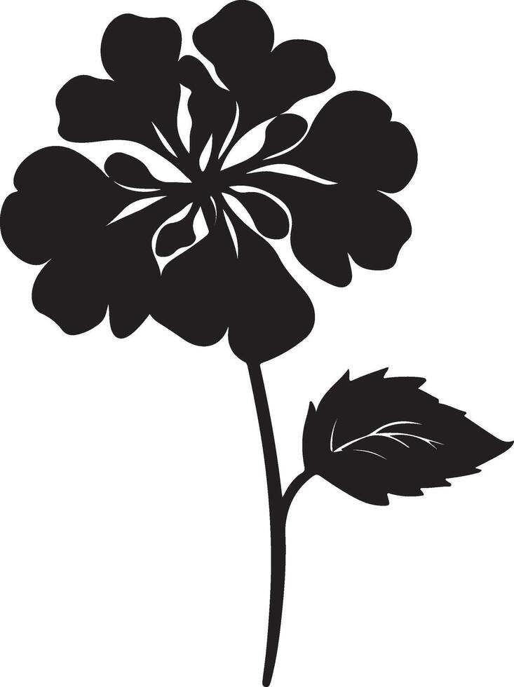 Hortensie Blume Silhouette Vektor Illustration Weiß Hintergrund