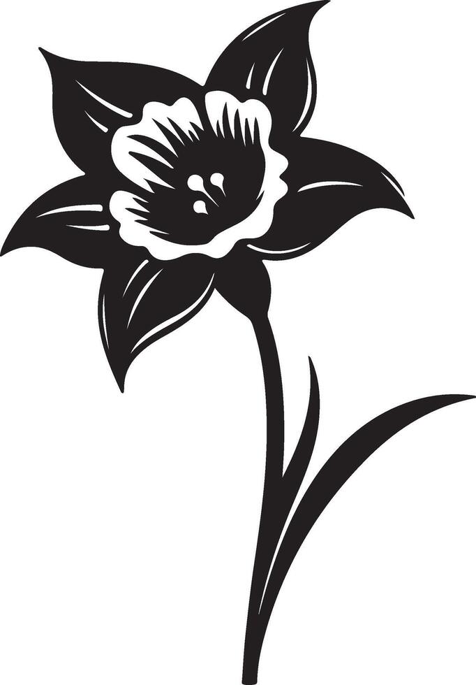 Narzisse Blume Silhouette Vektor Illustration Weiß Hintergrund