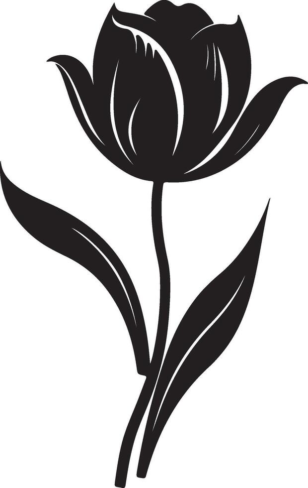 Tulpe Blume Silhouette Vektor Illustration Weiß Hintergrund