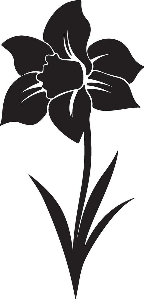 Narzisse Blume Silhouette Vektor Illustration Weiß Hintergrund