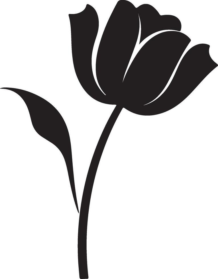 tulpan blomma silhuett vektor illustration vit bakgrund