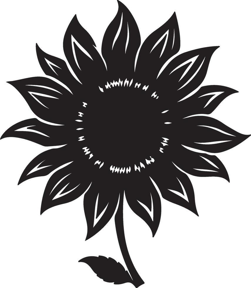 Sonnenblume Silhouette Vektor Illustration Weiß Hintergrund